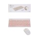 Set teclado y mouse inalámbrico rosa