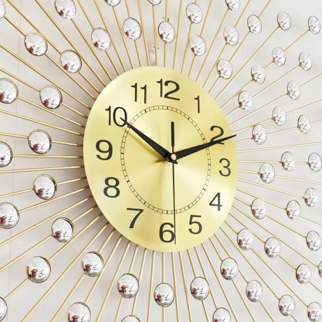 Reloj De Pared Sol Dorado Con Brillos Reloj De Pared Sol Dorado Con Brillos