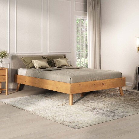 CAMA 2 PLAZAS MADERA NATURAL-BEIGE FLORIDA