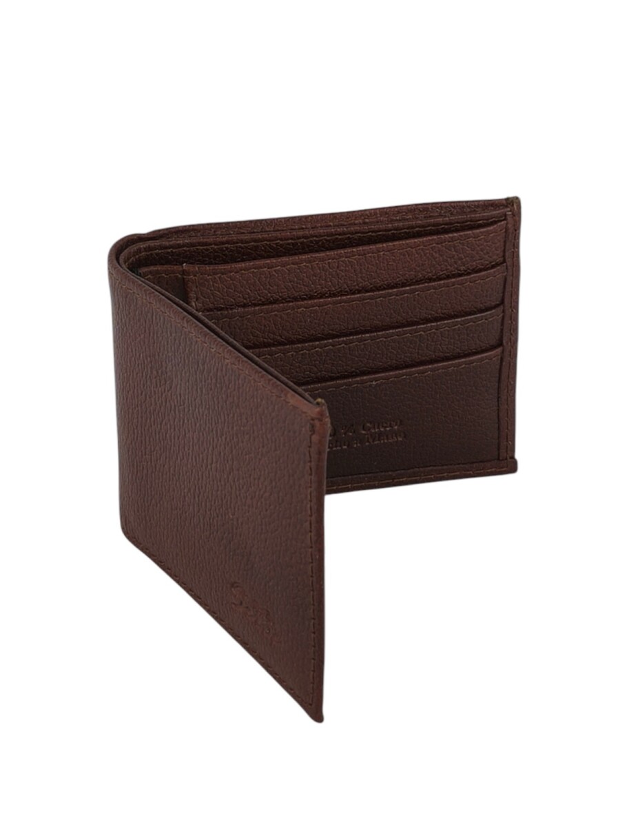 Billetera de cuero con cierre - Marrón 