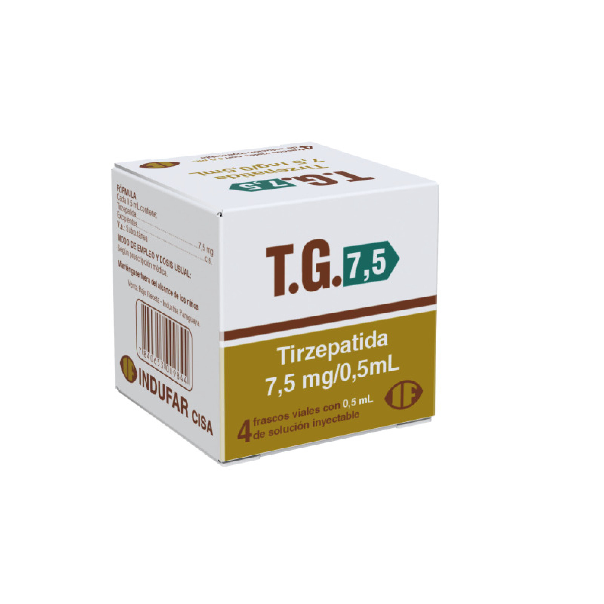 T.G 7,5 MG/0,5ML VIAL CJ X 4 VIAL — Farmacenter