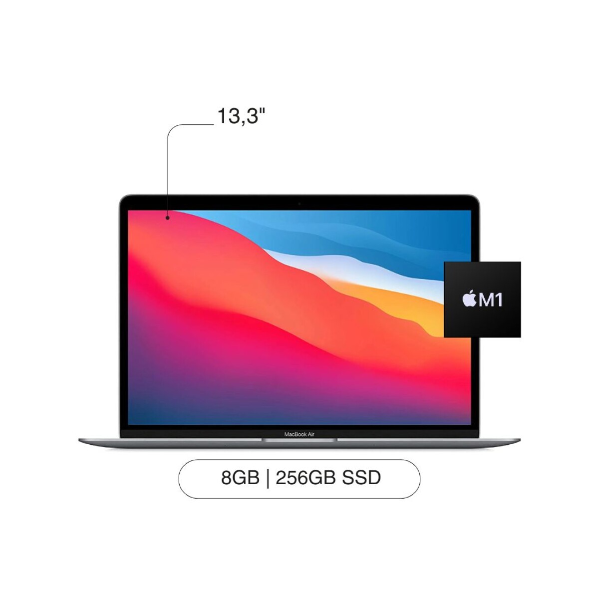 APPLE Macbook Air MGN63LLA 13.3' 256GB SSD / 8GB M1 Chip - Space Gray 