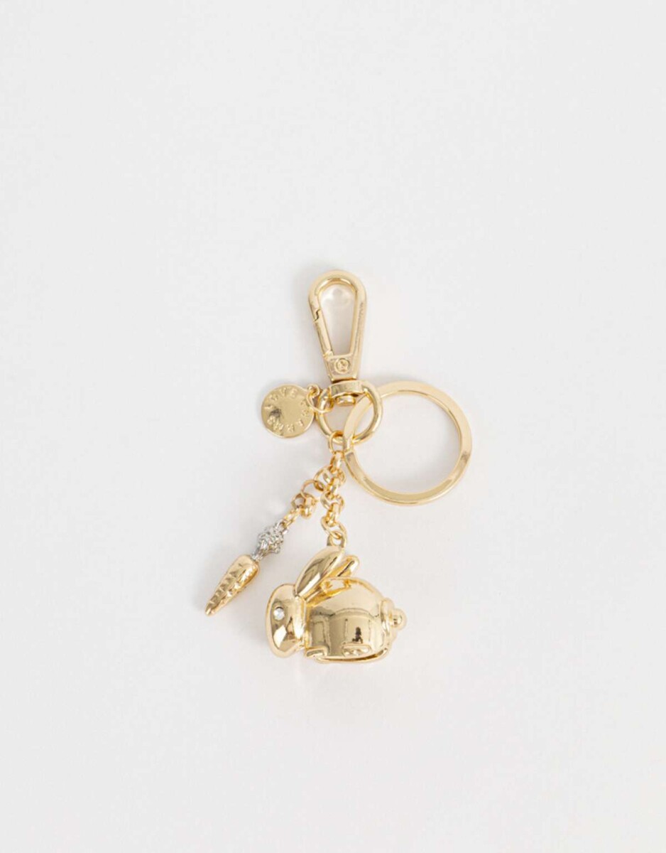 Llavero Y Charm De Conejo - Dorado 
