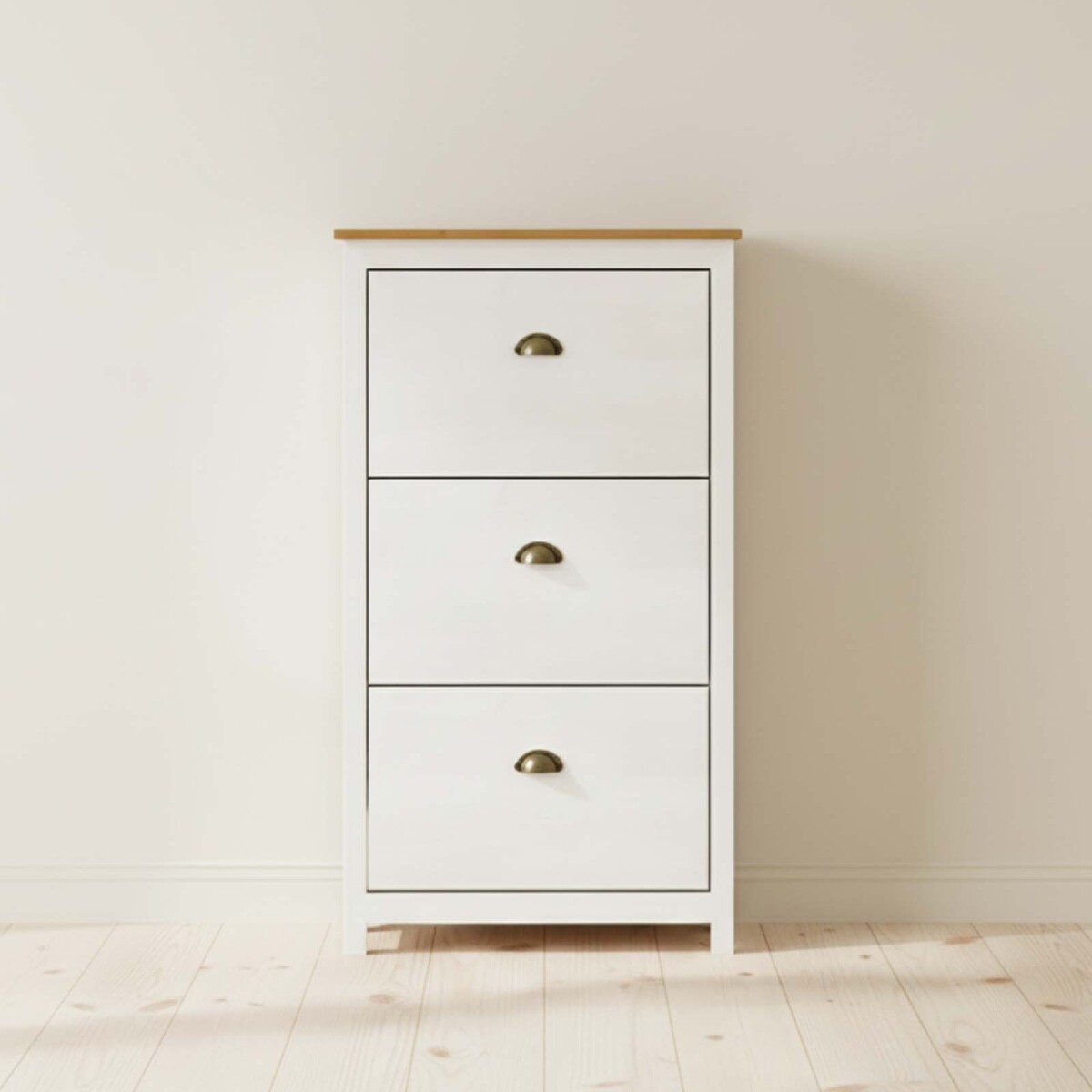 ZAPATERA - 3 PUERTAS MADERA NATURAL-BEIGE TOPAZIO 