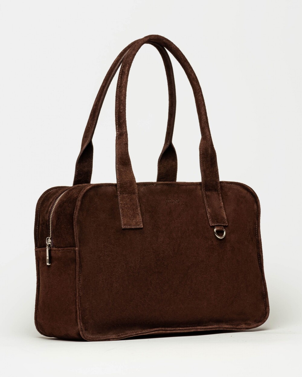 Bolso Capri en cuero gamuza Chocolate