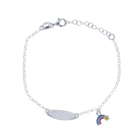 Pulsera identidad plata 925, ARCO IRIS Pulsera identidad plata 925, ARCO IRIS