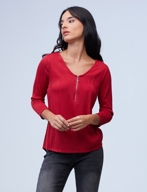 Blusa Zip ROJO