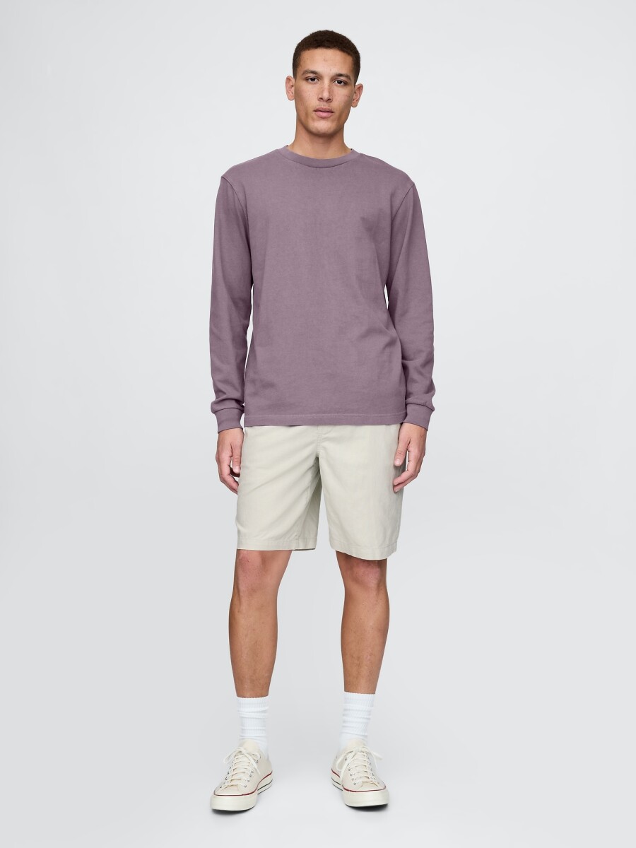 Short De Lino Con Elástico Hombre - Thunder Grey 161 