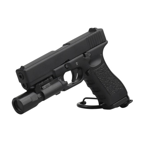 Llavero mini pistola Glock 17 con linterna Negro
