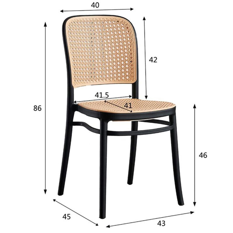 SILLA ALS VIENA- Apilable Blanca -PVC RATAN N/A