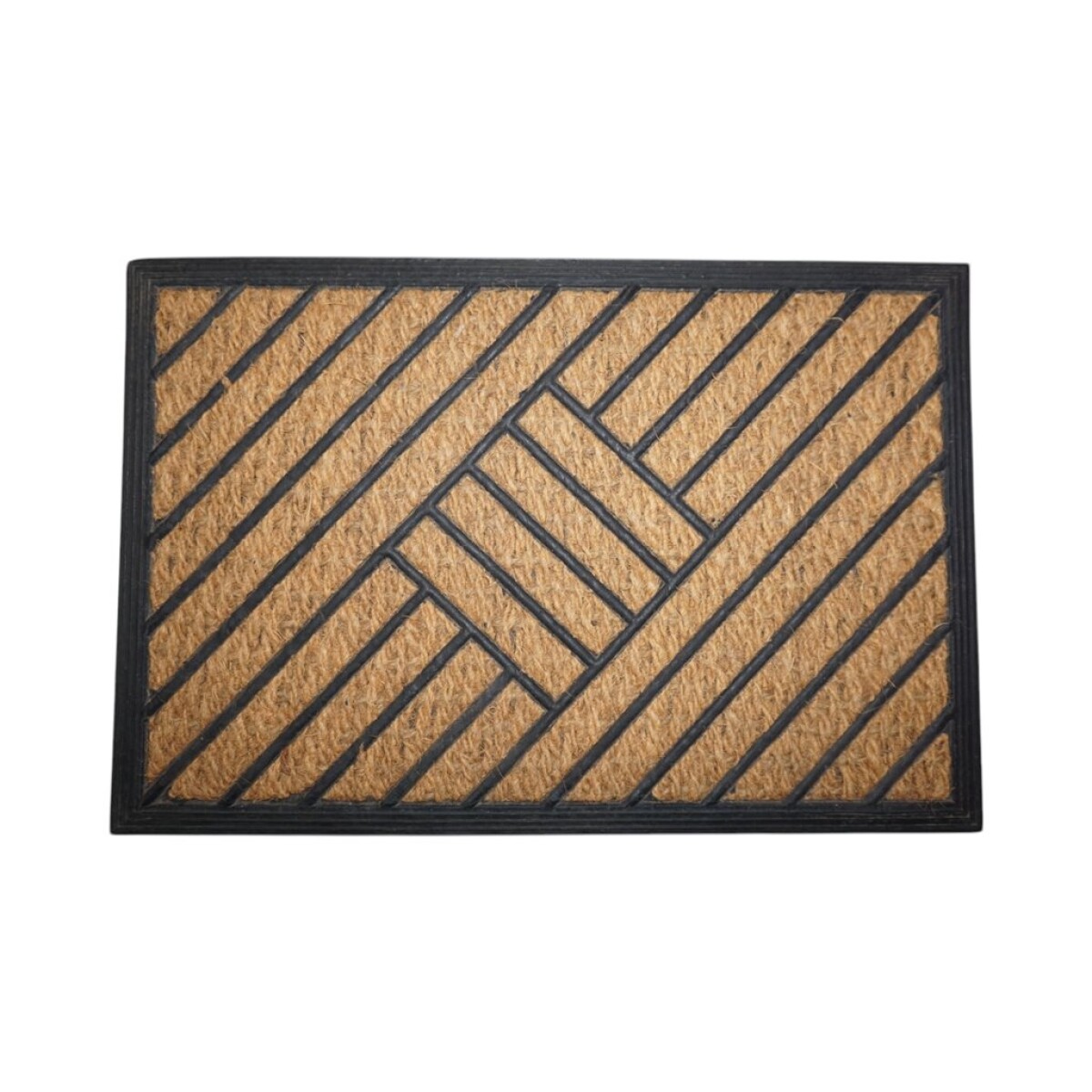 FELPUDO COCO/GOMA 40X60CM H.1CM LINEAS CRUZADAS 