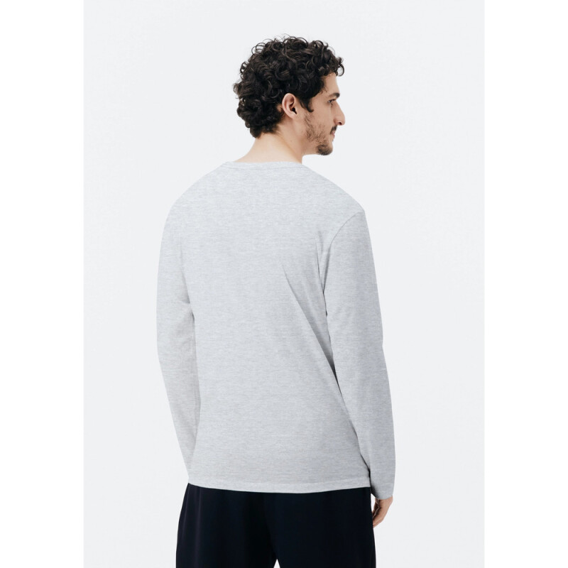 CAMISETA ML MASC CINZA MESCLA