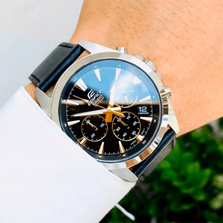Reloj Edifice Efv630L-1Avudf En Cuero Negro 0