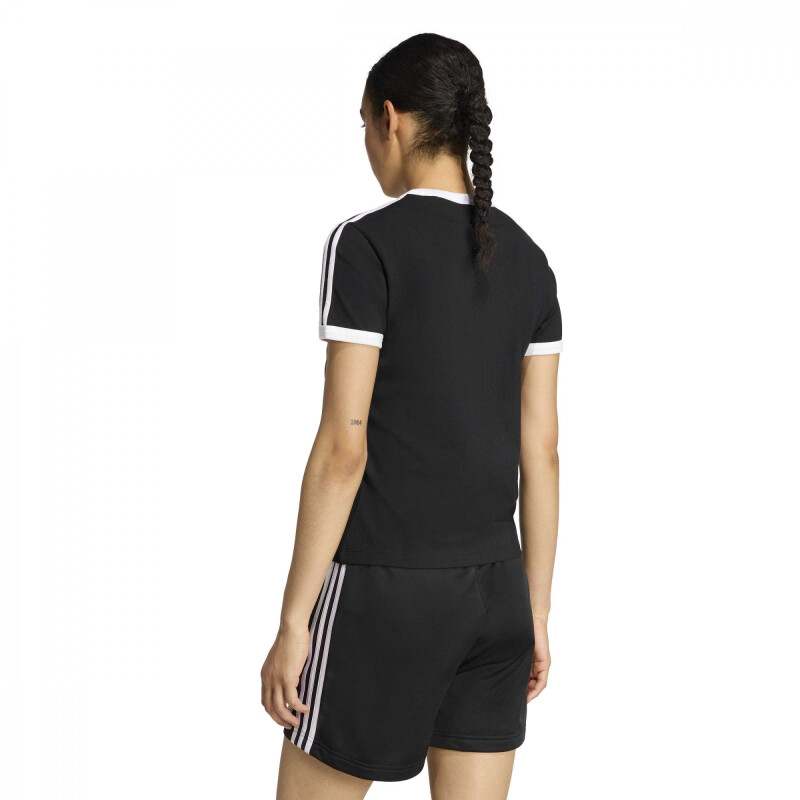 Remera Adidas 3S TEE SLIM Mujer KD7980 Negro-blanco