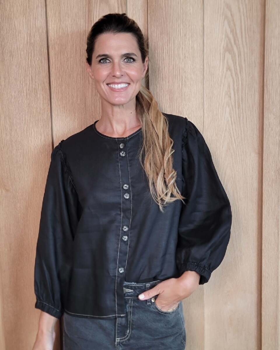 Camisa Melón - Puro Lino Negro 