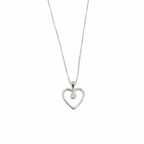 Cadena con colgante corazón con zirconia al centro Cadena con colgante corazón con zirconia al centro