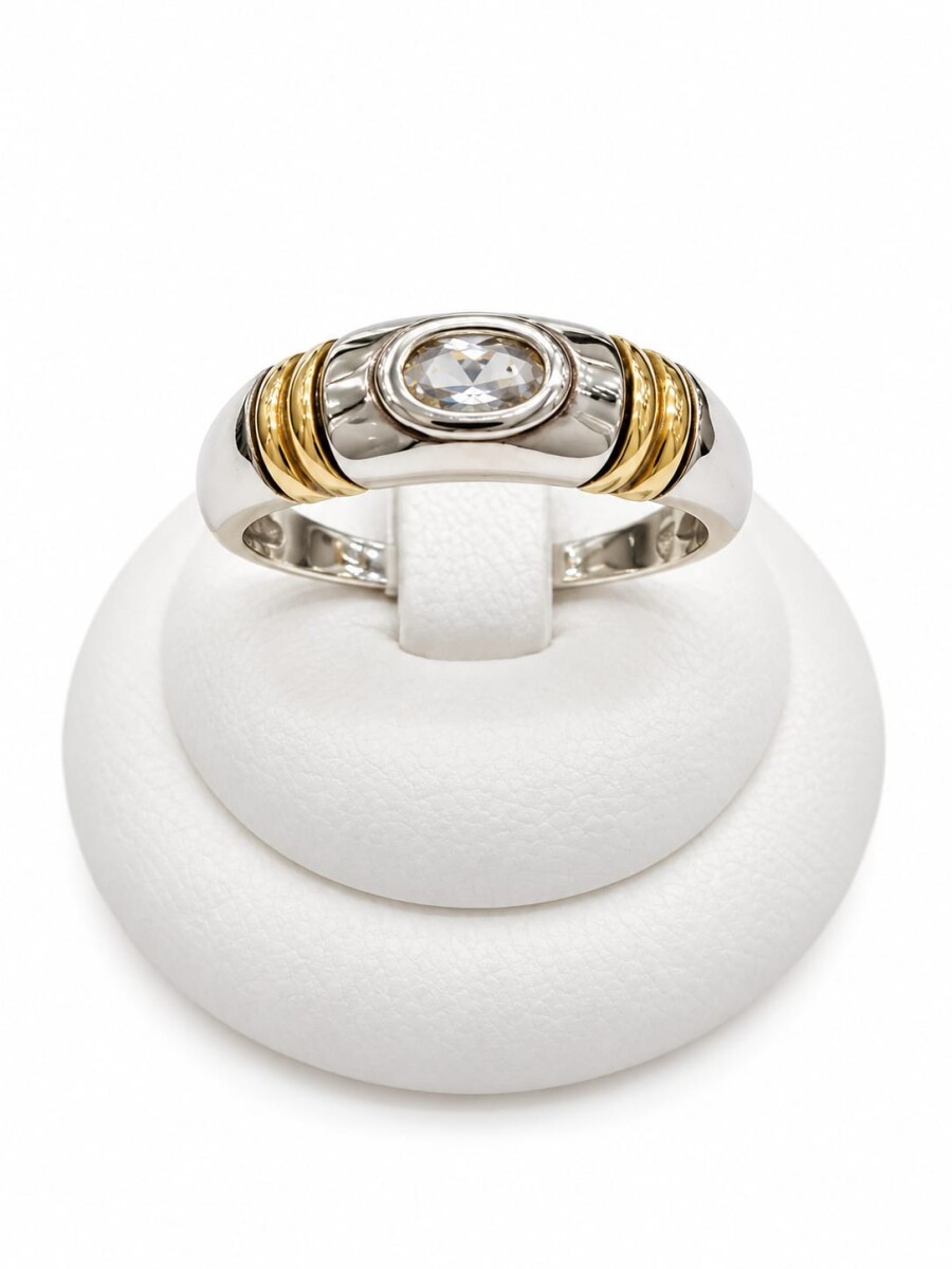 Anillo estilo cartier combinado 