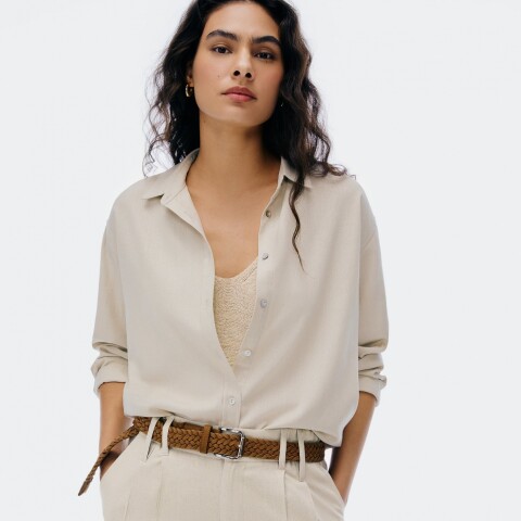 CAMISA ML FEM CAQUI CLARO