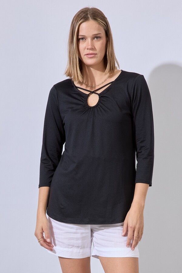 Blusa Keyhole NEGRO