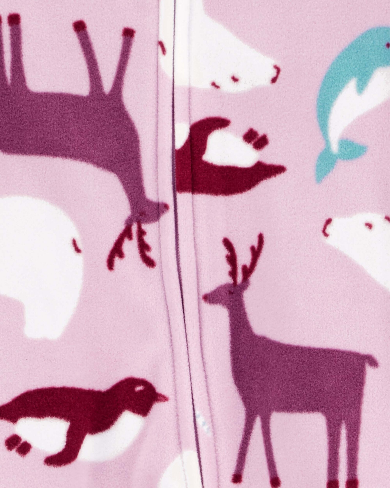 Pijama una pieza de micropolar con pie, diseño ártico Sin color
