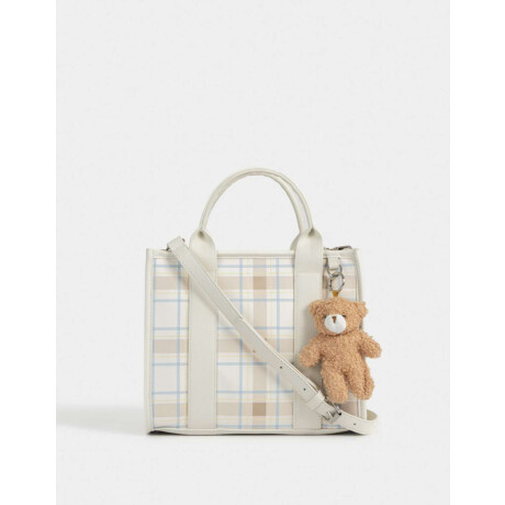 Cartera City Con Charm Estampado Escoces