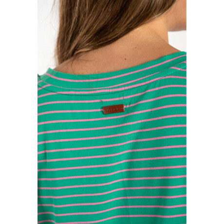 Remera Algodón A Rayas Verde