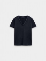 Camiseta Básica Cuello Pico gris