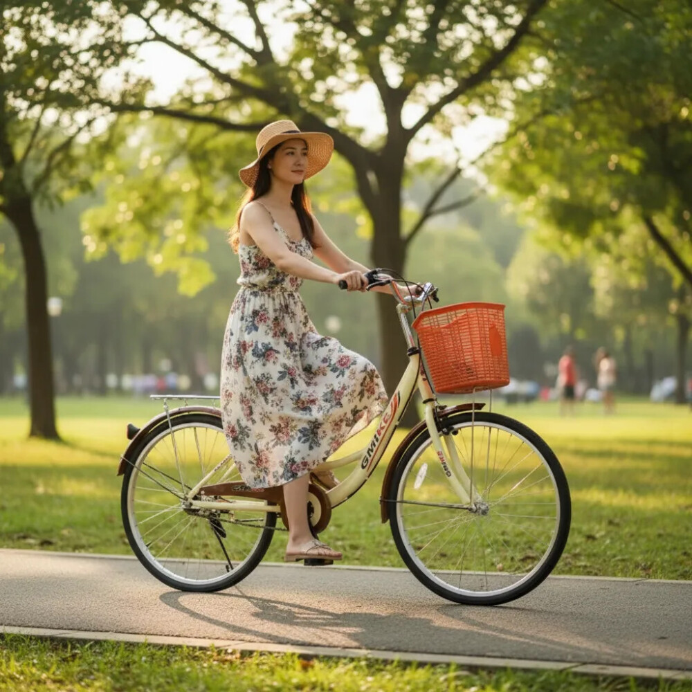 Bicicleta de paseo para dama rodado 26 Beige