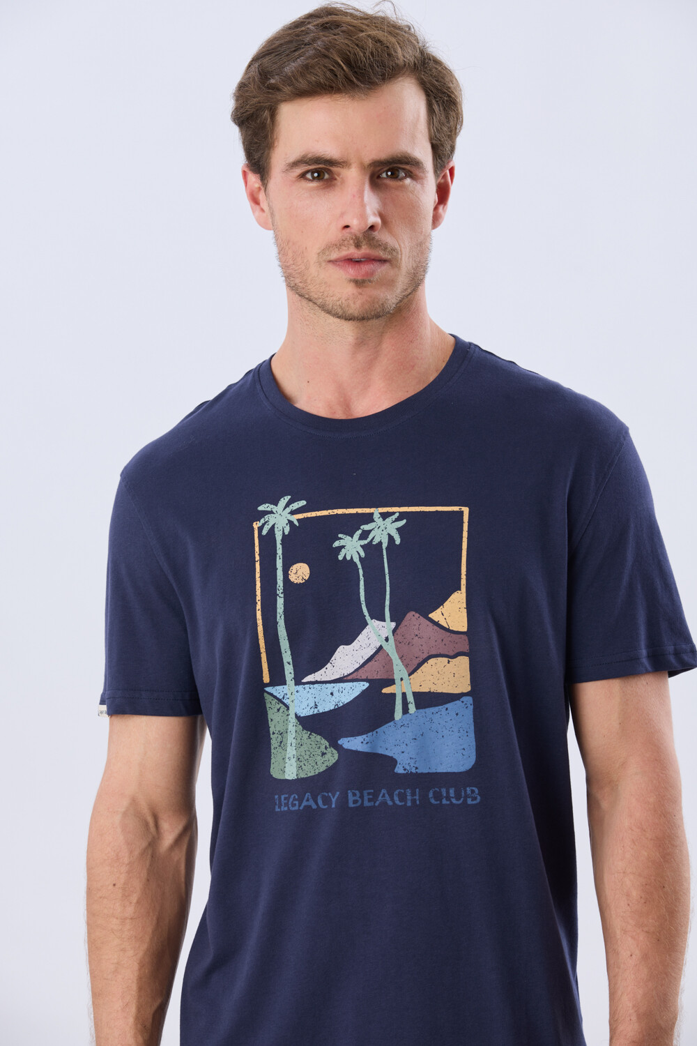REMERA ESTAMPADA DE ALGODÓN Azul