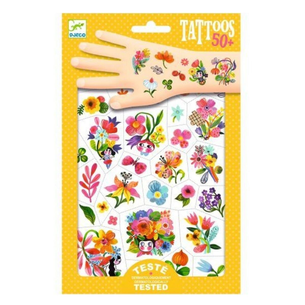 TATTOOS - Set X50 Tatuajes Removibles Para Niños +3 Djeco - Acuaflores 