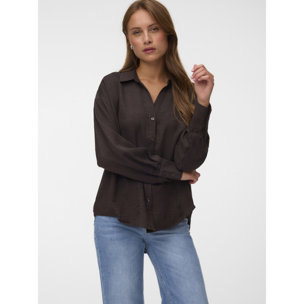 VMMELANEY QUEENY LS SHIRT WVN NOOS - Chocolate Torte 