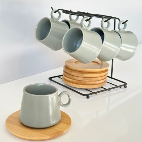 Juego De Tazas Cerámica p/Café Con Soporte y Platillos 80ML Juego De Tazas Cerámica p/Café Con Soporte y Platillos 80ML