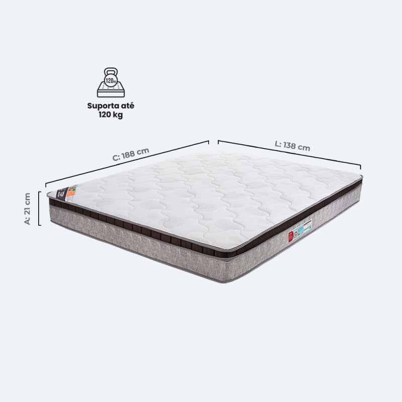 Colchon Resorte Top Suport 2 Plazas 138x188x023