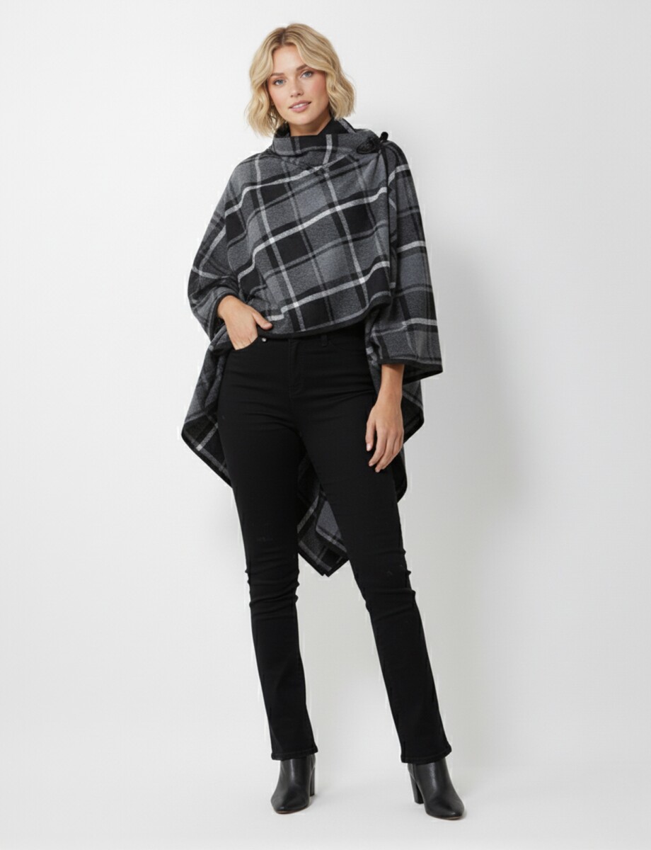 Capa Tweed - Negro/gris 