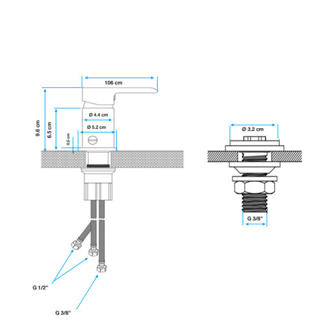 Griferia Monocomando De Bidet Negro Mate NEGRO