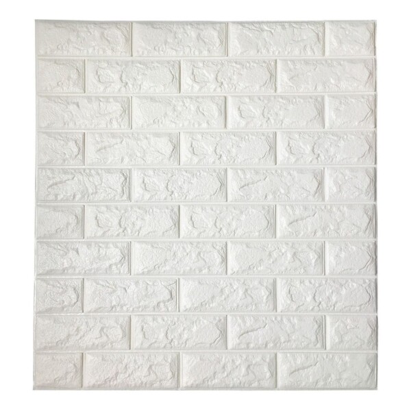Revestimiento Pared Adhesivo Facil Colocacion Piedra X5 Uni Color Variante Blanco