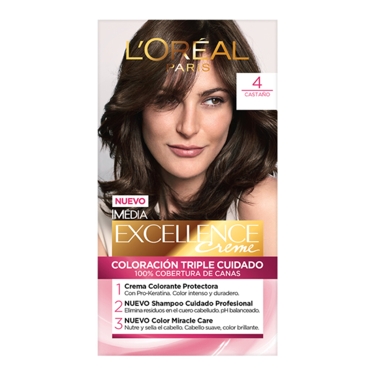Tinta L'Oréal Paris Excellence Creme N°4 Castaño 