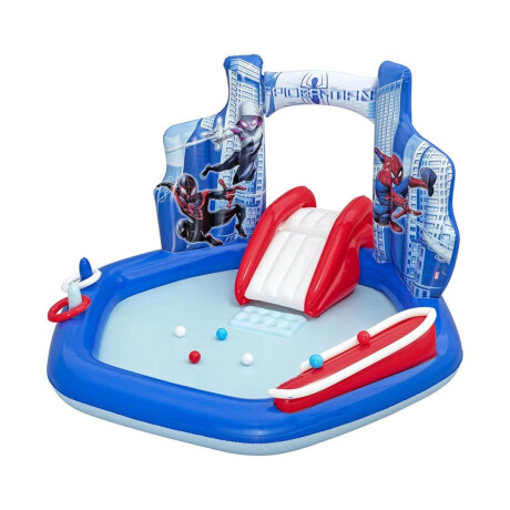 Piscina interactiva inflable con tobogan Spiderman Piscina interactiva inflable con tobogan Spiderman