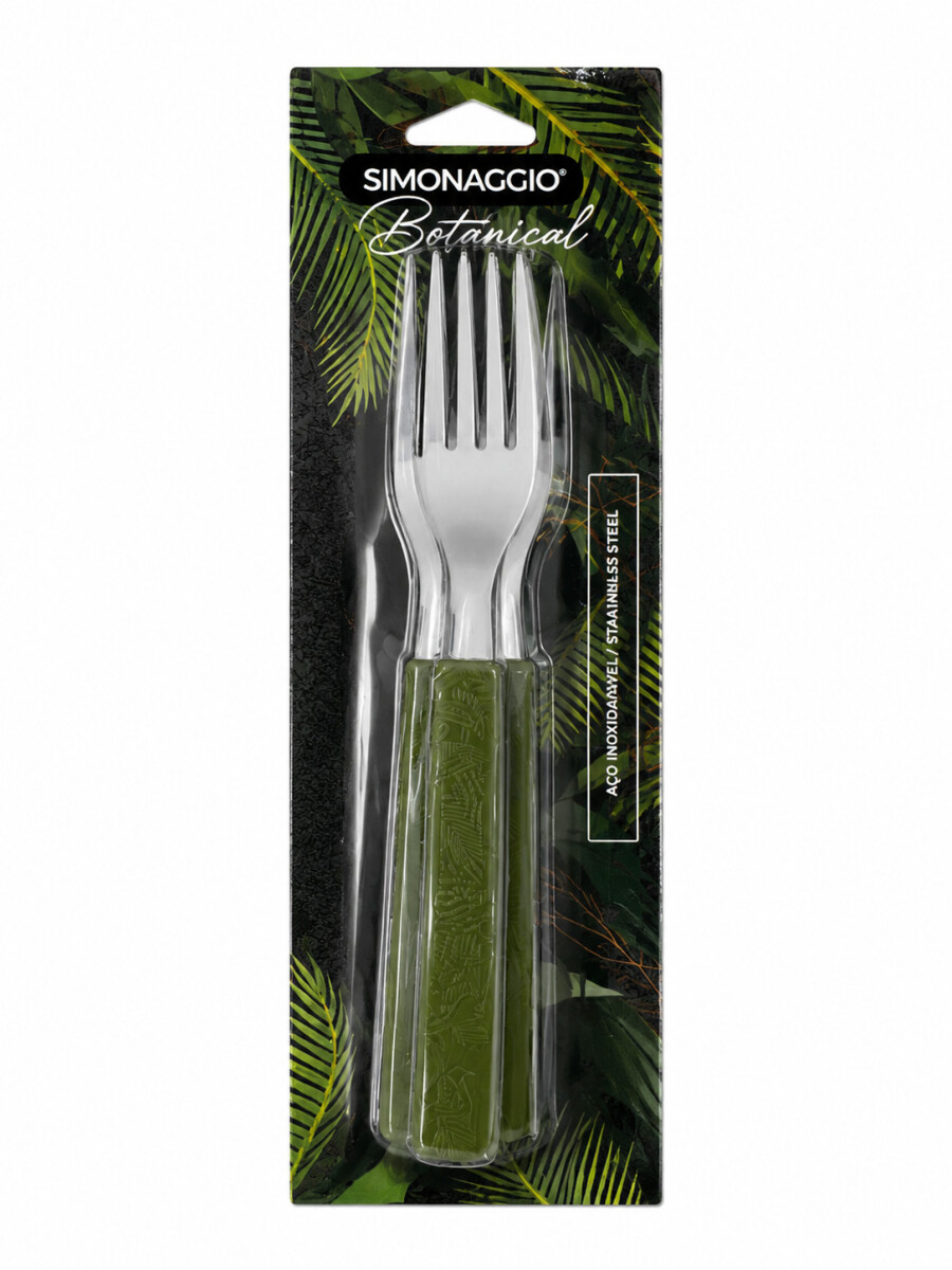 TENEDOR SET 3 PCS LINEA BOTANICAL - VERDE (V) 