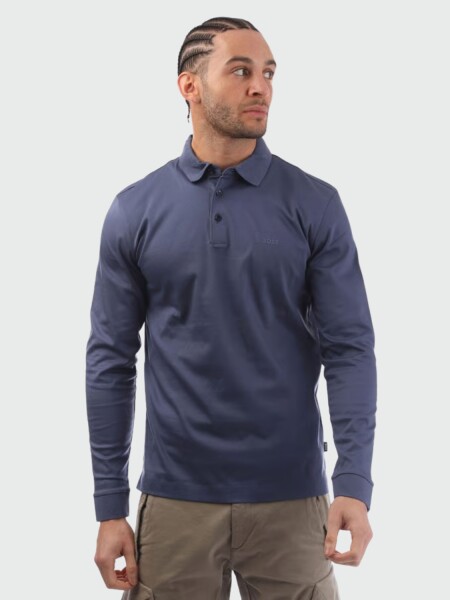 BOSS Black - Polo Algodón Interlock Logotipo Violeta