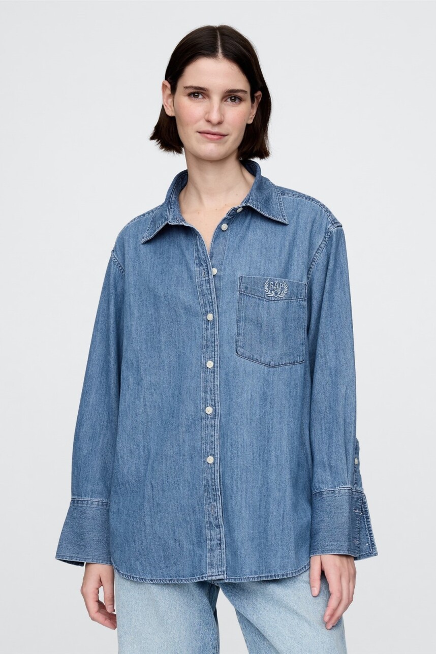 Camisa De Jean Mujer Blue Chambray
