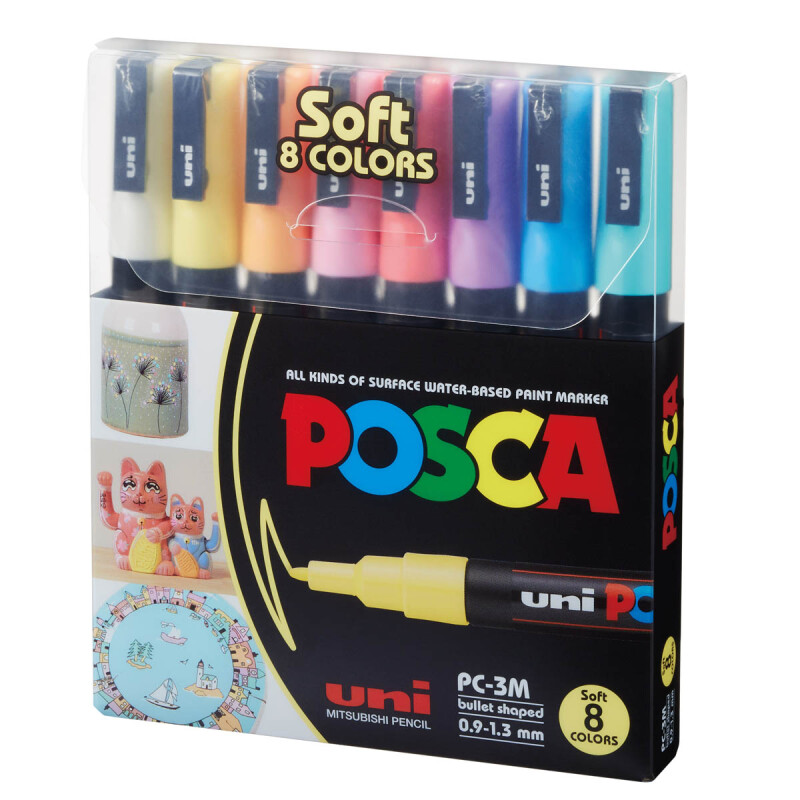 MARCADOR UNI POCSA 1.3MM 8 UNIDADES COLORES PASTELES MARCADOR UNI POCSA 1.3MM 8 UNIDADES COLORES PASTELES