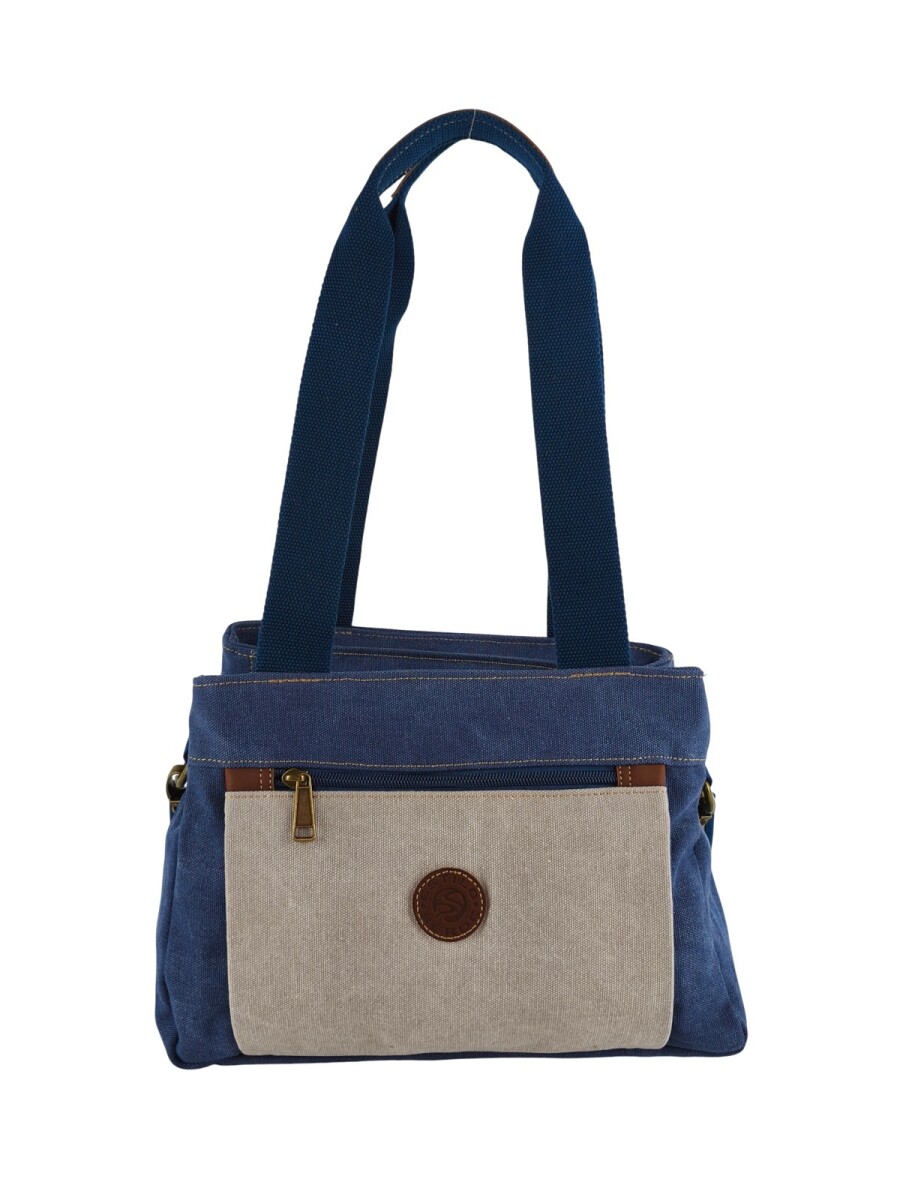 Bolso cartera en lona - Azul 