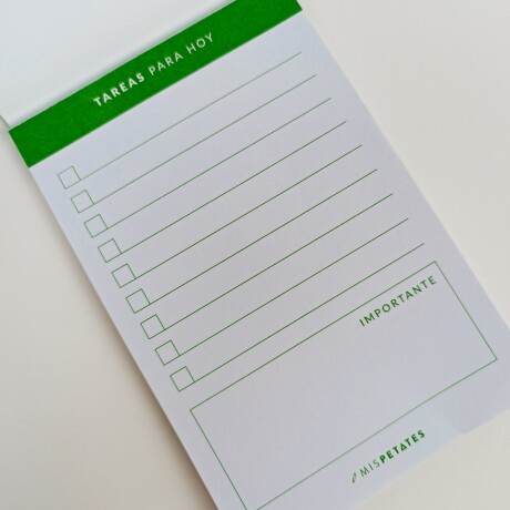 Block notas verde Sc