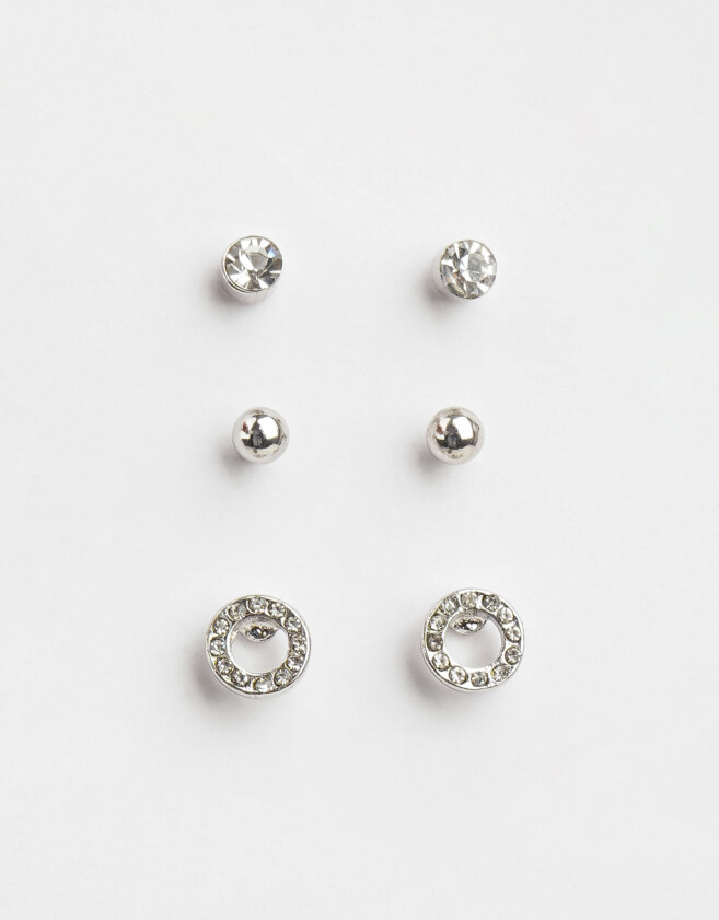 Aros Sets Strass Set De Aros Con Strass - Plateado