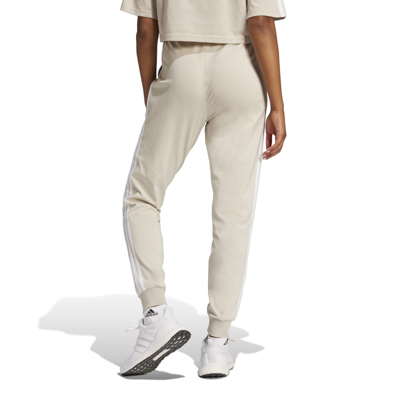 Pantalones Adidas W 3S SJ JOGGER de Mujer JE1188 Beige-blanco