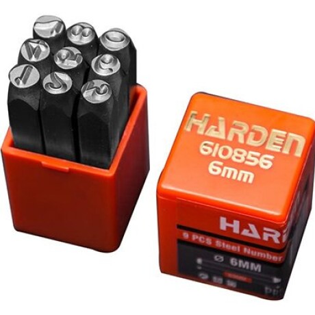 NÚMEROS DE ACERO DE 6 MM (9 PZAS) HARDEN ++ N/a