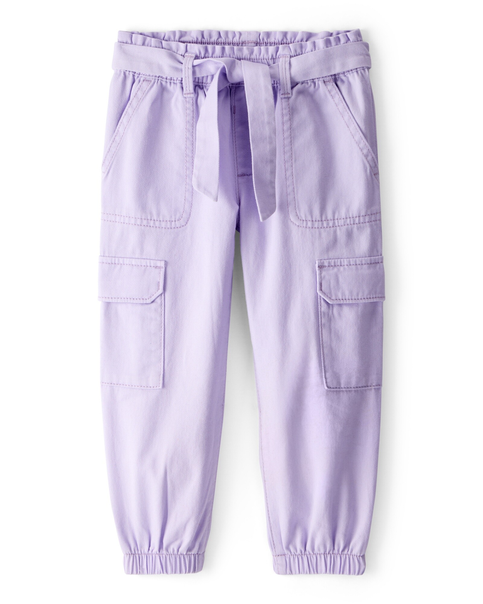 Pantalón cargo de algodón, lila Sin color