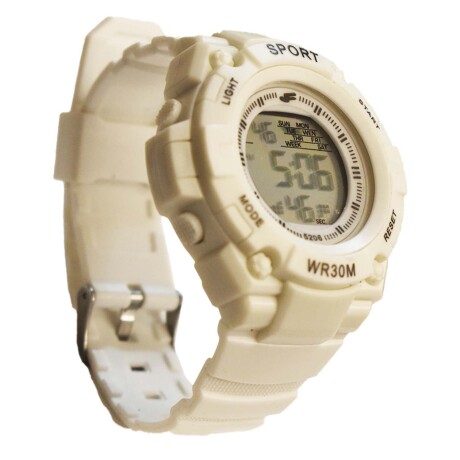 Reloj Deportivo de Pulsera Waterproof Pantalla Luz Unisex Blanco