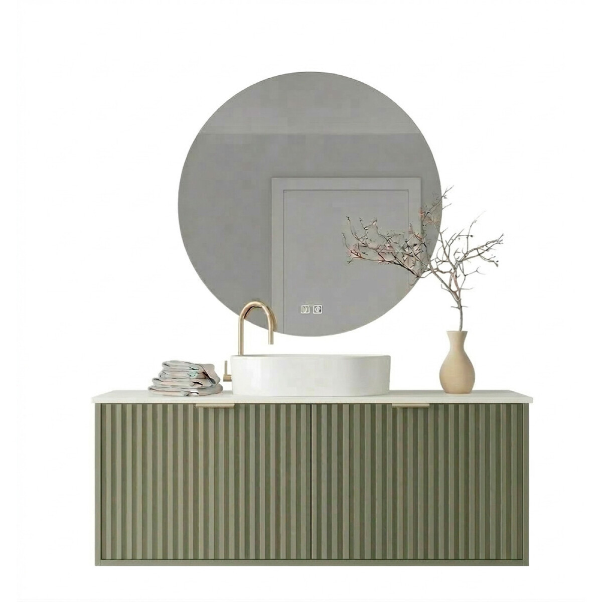 Conjunto De Baño Habitare Modelo Sy2006-80g / Mueble + Bacha + Espejo C/ Luz Led 700*700 